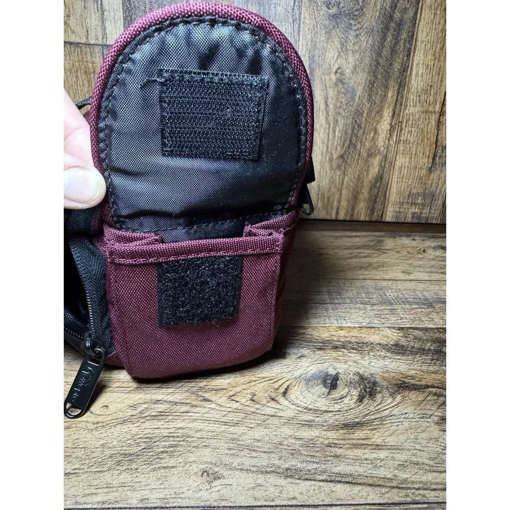 Lowepro Edit 130 Burgundy Camera Bag Adjustable Shoulder Strap Side Pocket
